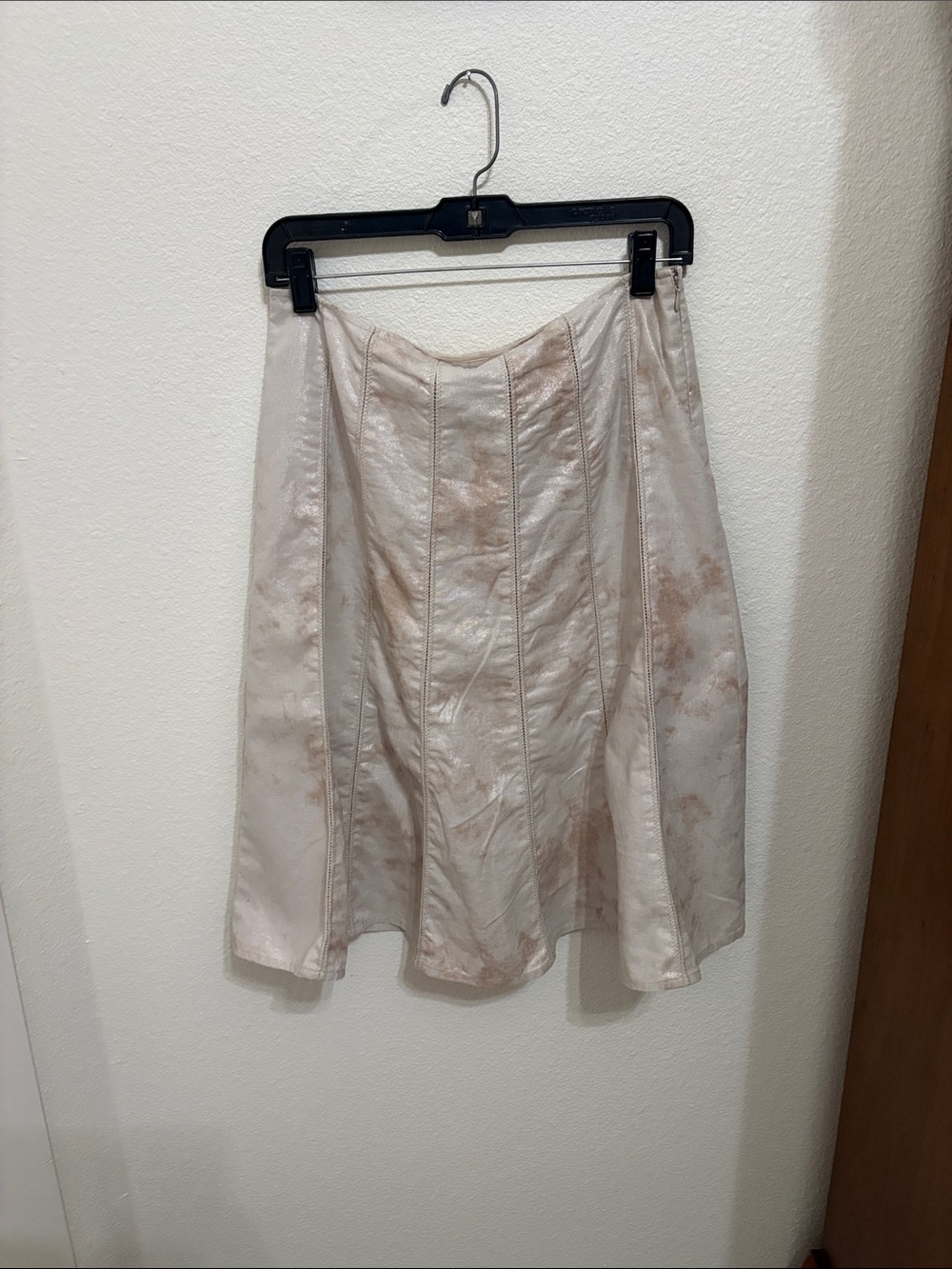 Reba Cream A-Line Panel Skirt